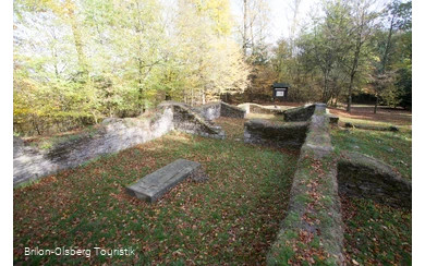 Wallanlage im Herbstwald