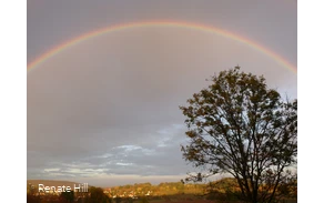 Osterkopf mit Regenbogen