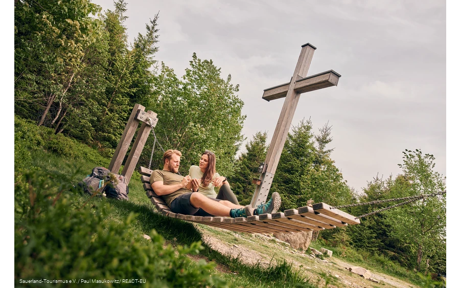 Pausenplatz auf der Hängematte auf dem Langenberg